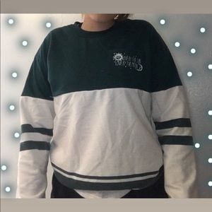 green and white pajama shirt/ sweater